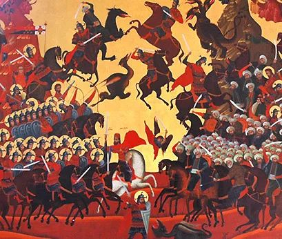 Depiction of the “Kosovo Myth,” the icon of the Serbian Orthodox Church